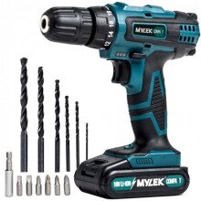 (Green) MYLEK LI-ION 18V Cordless Drill & Drill Bits