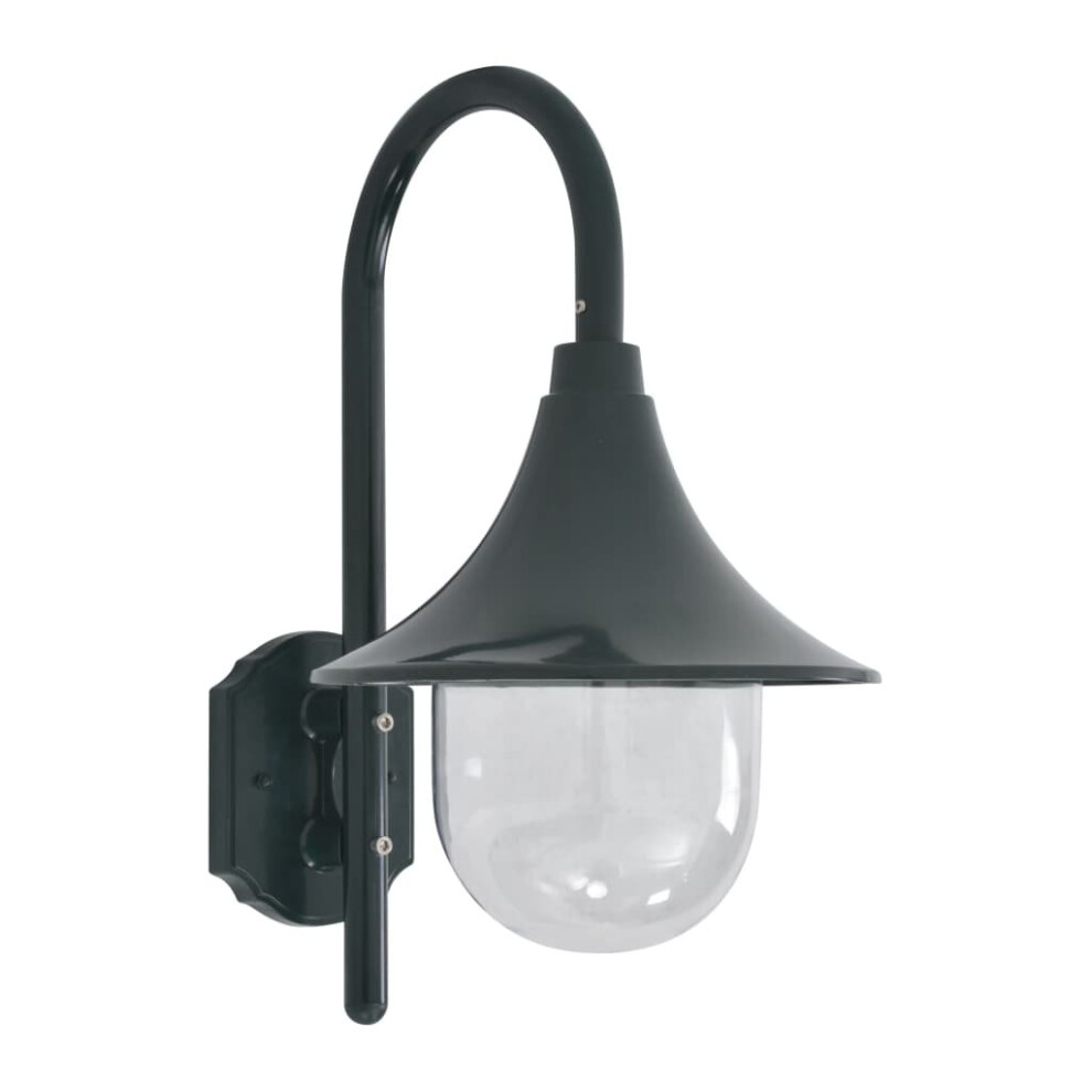 vidaXL Garden Wall Lamp E27 42cm Aluminium Dark Green Outdoor Lighting Fixture