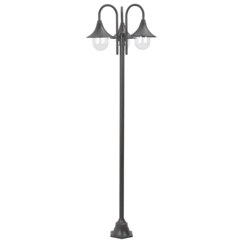 VidaXL vidaXL Garten-Pollerleuchte E27 220 cm Aluminium 3-Laterne Bronze 1
