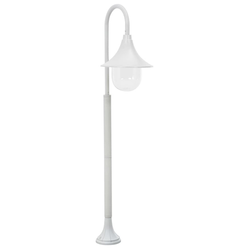 vidaXL Garden Post Light E27 120cm Aluminium White Outdoor Patio Lamp Lantern