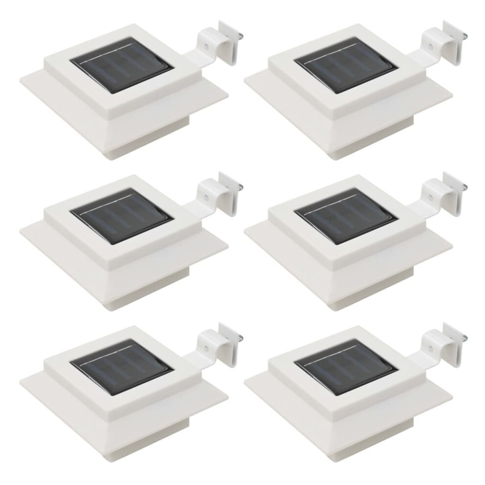 vidaXL 6x Outdoor Solar Lamps LED Square 12cm White Garden Lighting Fixture