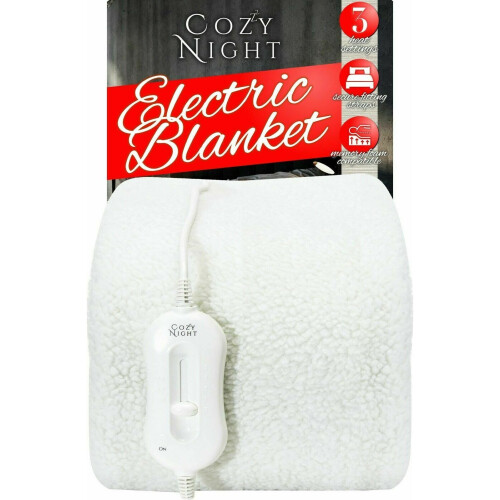 (Fleece, Single) CozyNight Heated Electric Blanket Machine Washable