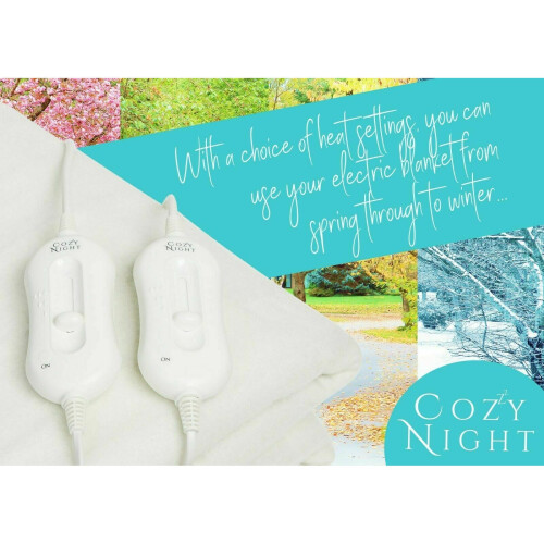 (Non-Woven, King) CozyNight Heated Electric Blanket Machine Washable 1