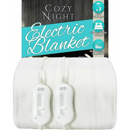(Non-Woven, King) CozyNight Heated Electric Blanket Machine Washable