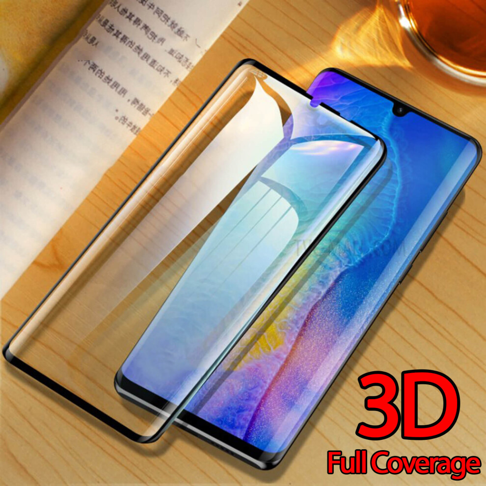 (Huawei P30 Pro, Black) 9H 3d Full Coverage Curved Protection Tempered Glass Screen Protector Anti Scratch Hard For Huawei P30 / Pro / Lite, P20 / Pro / Lite, Mate 20 / Pro