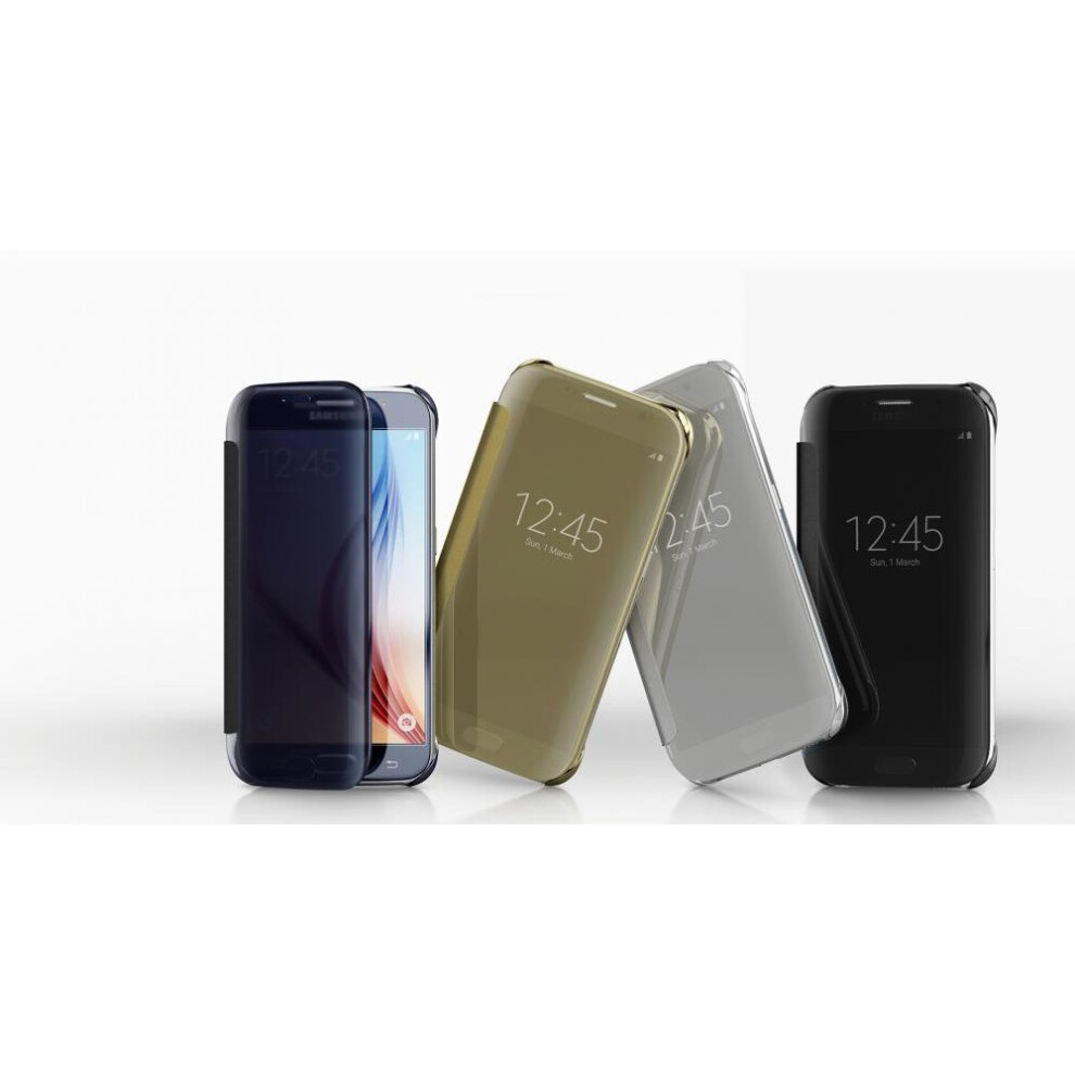 samsung-galaxy-s9-plus--gold--luxury-flip-leather-stand-smart-case-clear-view-mirror-multi-function-kickstand-shockproof-phone-cover-for-samsung-galaxy-s9-plus-s8-s7-edge-note-8-9
