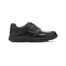 (UK 6) Kickers Reasan Strap Youth Black Leather Shoes-UK 3 / EU 36