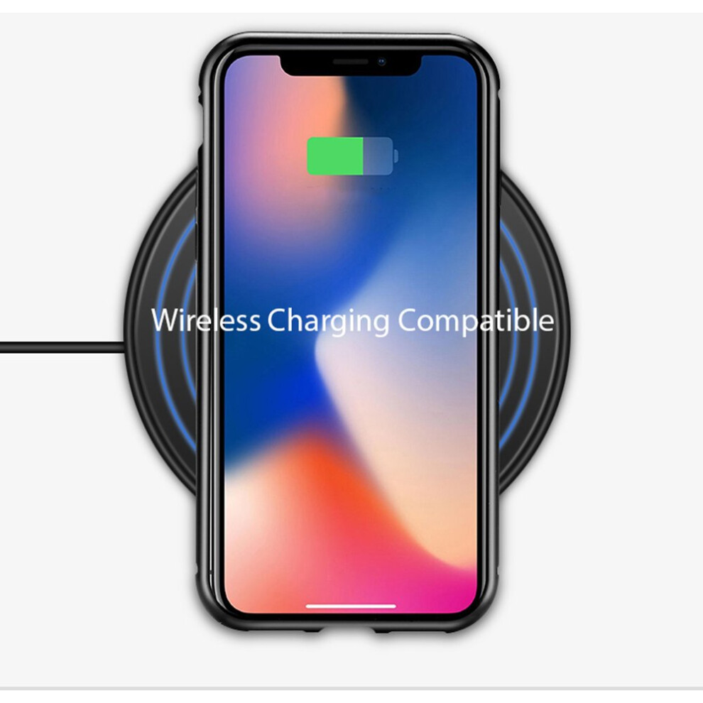 apple-iphone-8-plus--black--magnetic-adsorption-case-metal-tempered-glass-back-magnet-absorption-protective-cover-transparent-bumper-clear---for-apple-iphone-x-xs-8-plus-7-6-6s