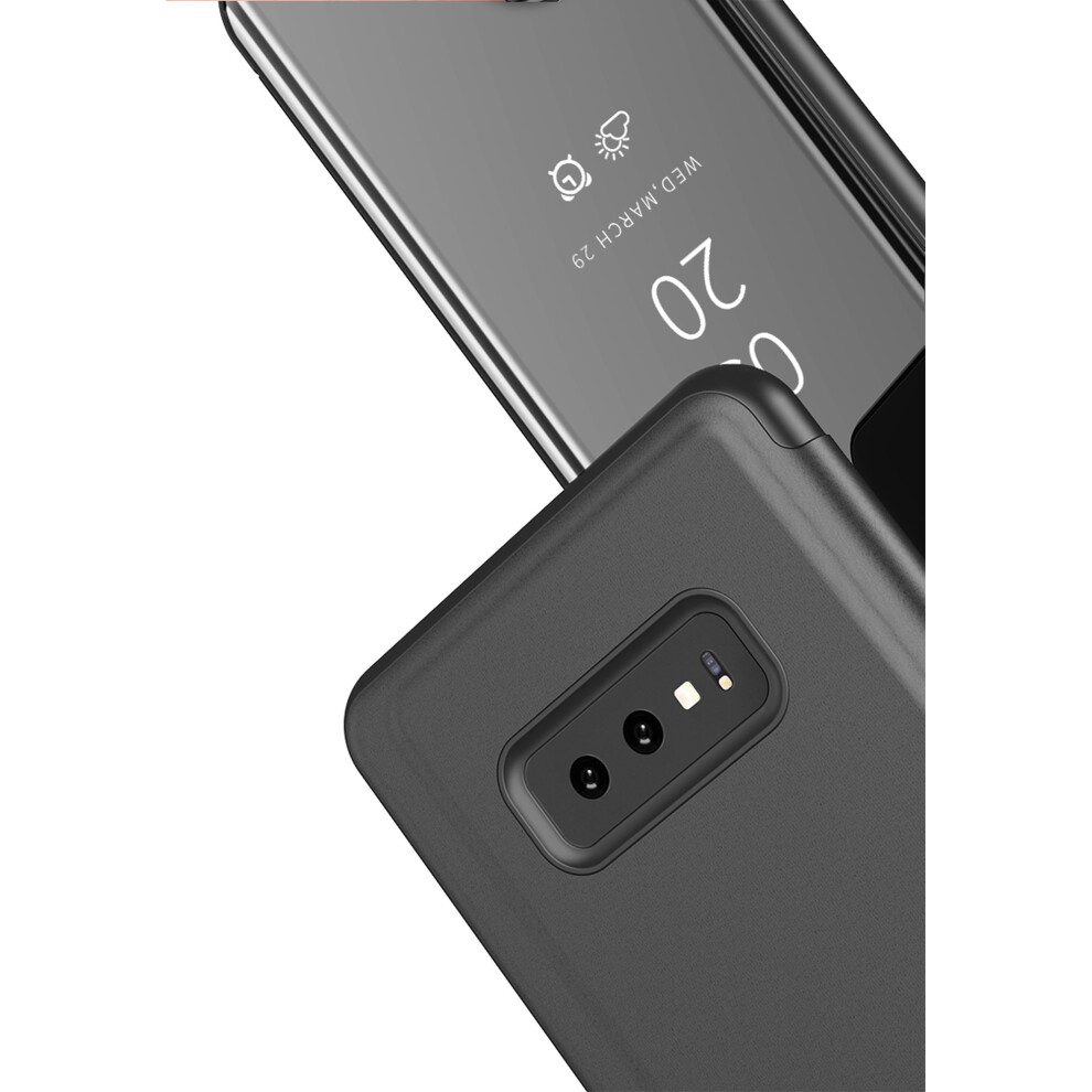 samsung-galaxy-s10e--gold--luxury-flip-leather-stand-smart-case-clear-view-mirror-multi-function-kickstand-shockproof-cover-samsung-galaxy-s10-plus-s10e-s9-s8-s7-edge-note-8-9