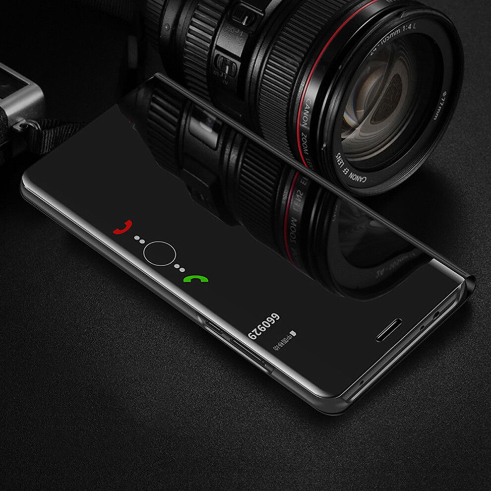 samsung-galaxy-s10e--black--luxury-flip-leather-stand-smart-case-clear-view-mirror-multi-function-kickstand-shockproof-cover-samsung-galaxy-s10-plus-s10e-s9-s8-s7-edge-note-8-9