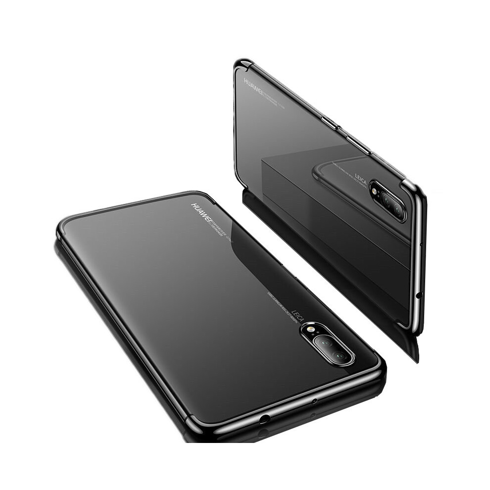 (Huawei P10, Black) New Ultra Thin Slim Transparent Clear Plating Soft TPU Gel Silicone Phone Case Hybrid Shockproof Cover For Huawei P20 Pro Lite P10 Plus P Smart 2017