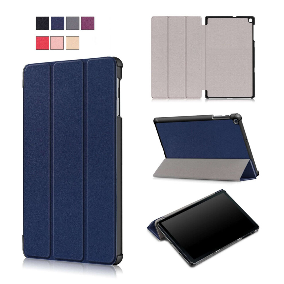 (Samsung  Tab A 2019 10.1" T510 T515, Navy Blue) Samsung Galaxy Tab A (2019) 10.1" Tri-Fold Shockproof Leather Case