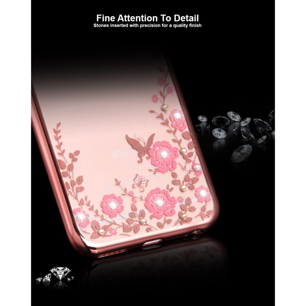 apple-iphone-6s--rose-gold--flower-bling-crystal-diamonds-plating-soft-tpu-cover-case-glitter-silicon-shockproof---screen-protector-for-apple-iphone-x-xr-xs-max-8-plus-7-6-6s