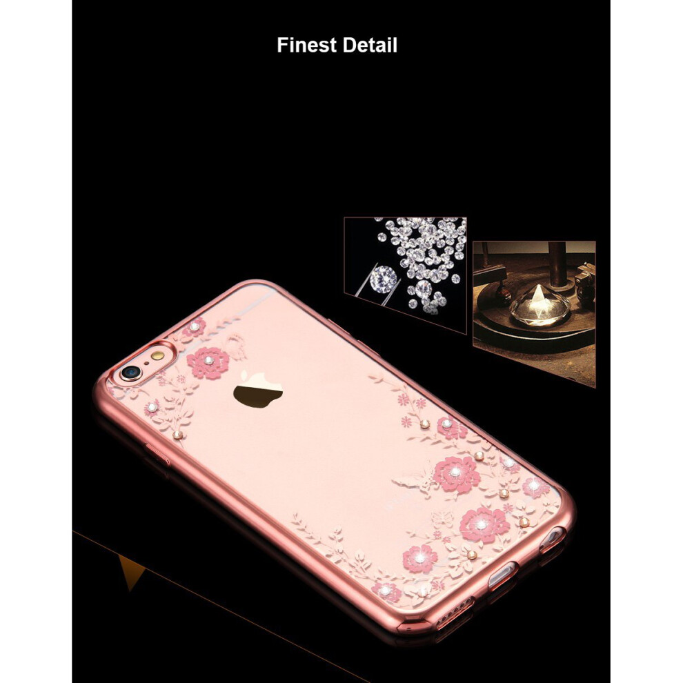 apple-iphone-6s--rose-gold--flower-bling-crystal-diamonds-plating-soft-tpu-cover-case-glitter-silicon-shockproof---screen-protector-for-apple-iphone-x-xr-xs-max-8-plus-7-6-6s