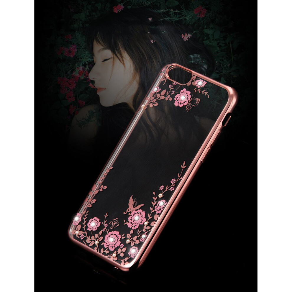 apple-iphone-6s--rose-gold--flower-bling-crystal-diamonds-plating-soft-tpu-cover-case-glitter-silicon-shockproof---screen-protector-for-apple-iphone-x-xr-xs-max-8-plus-7-6-6s