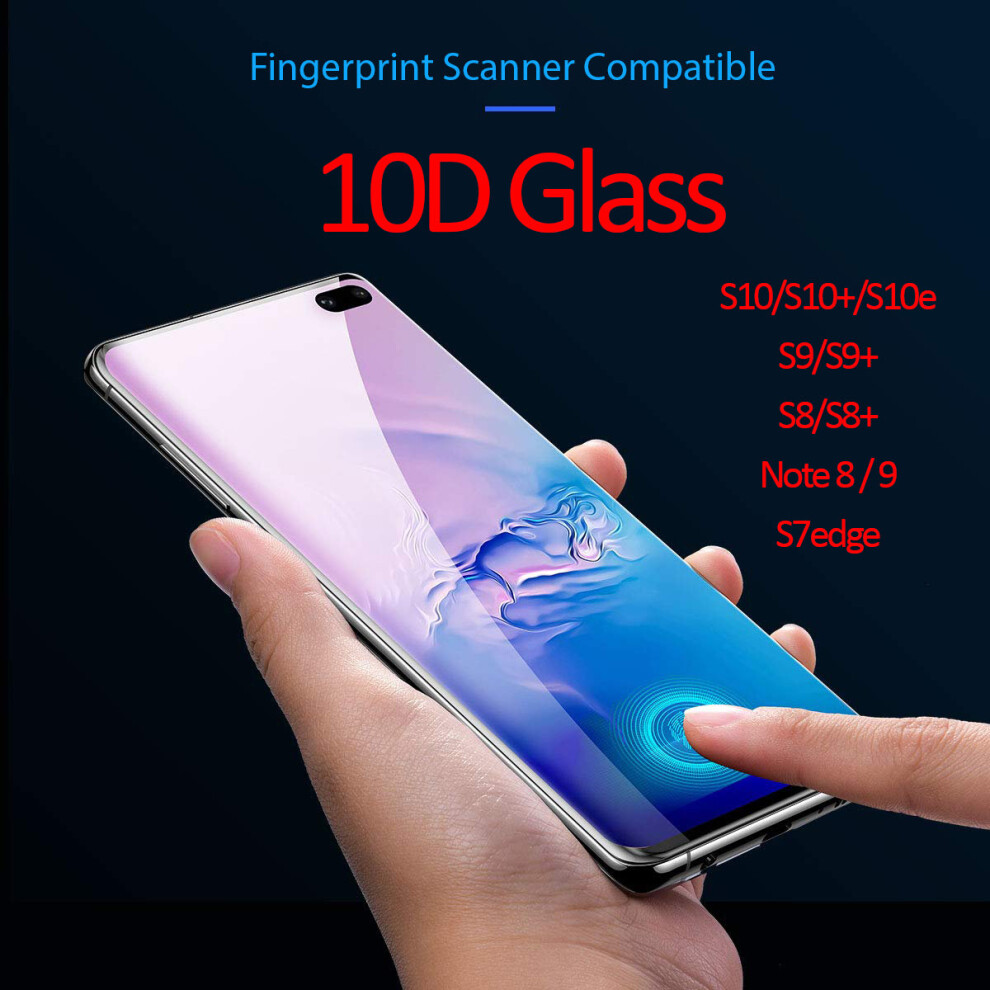 (Samsung Galaxy S8, ) 9H 3D Full Coverage Curved Protection Tempered Glass Screen Protector Case Friendly Hard For Samsung Galaxy S10 Plus S10e N Black 5056162912441