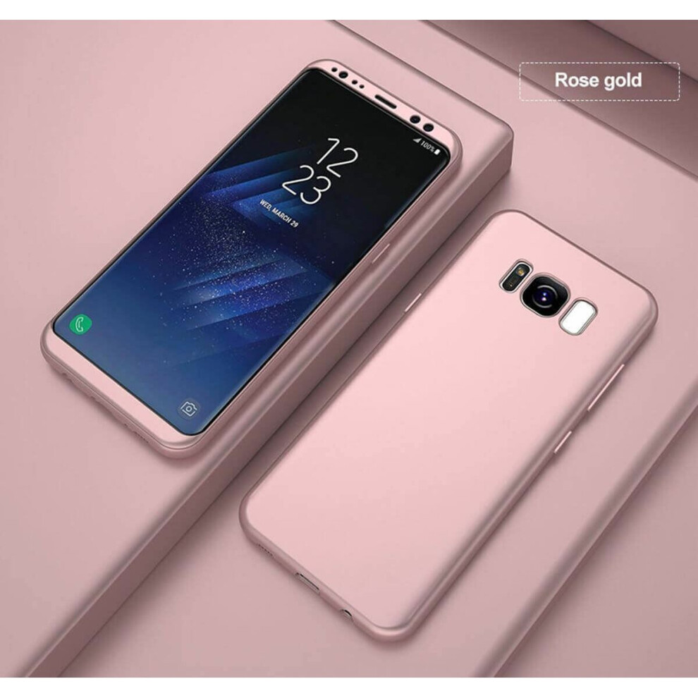 (Samsung Galaxy Note 8, Rose Gold) New Luxury Full Body Hybrid 360 Protection Hard Acrylic Shockproof Phone Case Cover + Screen Protector For Samsung Galaxy S9 Plus Note 8 S8 S7 edge