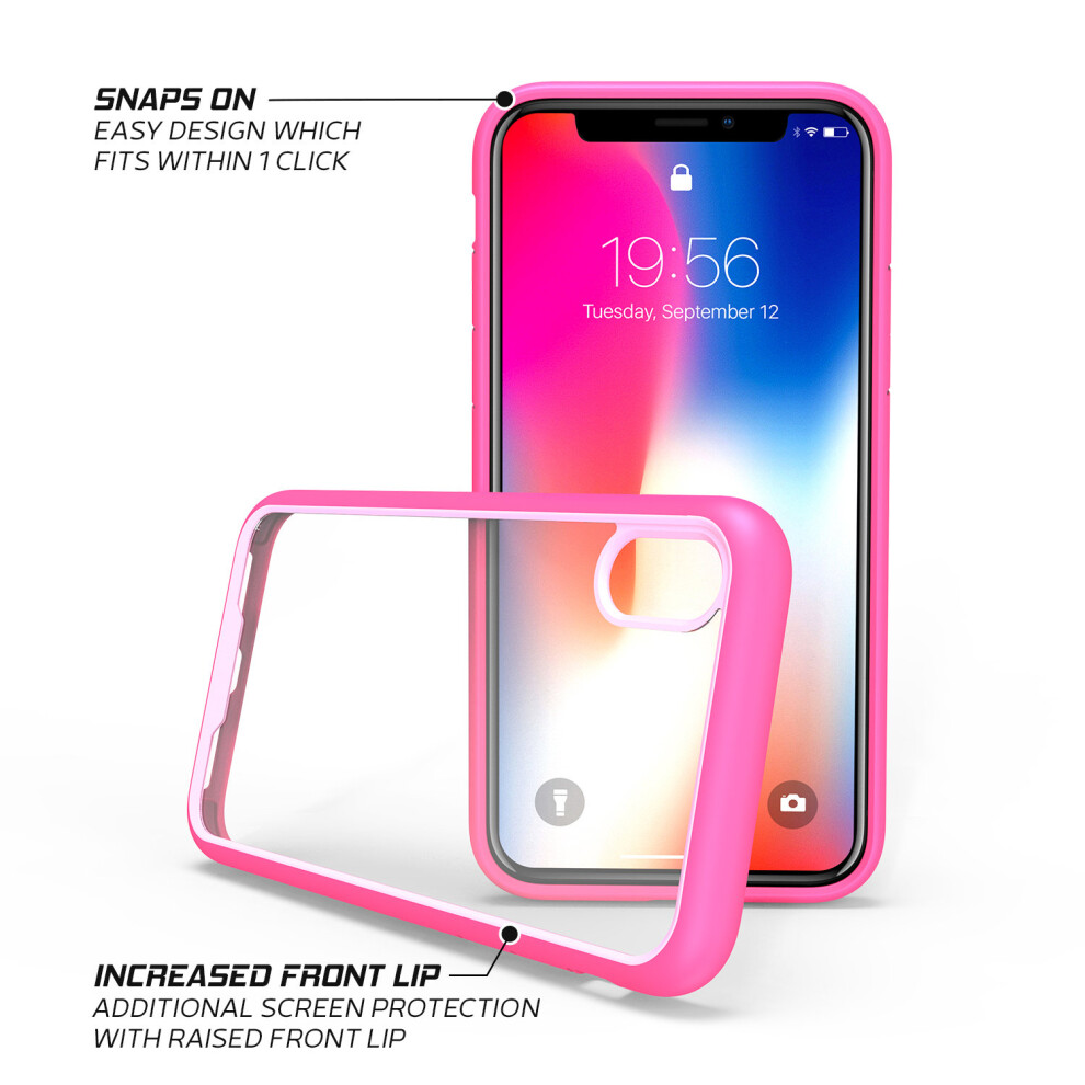 apple-iphone-xs--pink--new-transparent-clear-ultra-thin-slim-back-case-tough-armor-hard-pc-phone-cover---screen-protector-for-apple-iphone-x-xr-xs-max-8-plus-7-6-6s-se-5s-5