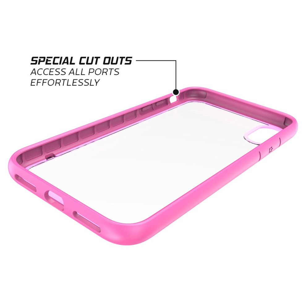 apple-iphone-xs--pink--new-transparent-clear-ultra-thin-slim-back-case-tough-armor-hard-pc-phone-cover---screen-protector-for-apple-iphone-x-xr-xs-max-8-plus-7-6-6s-se-5s-5