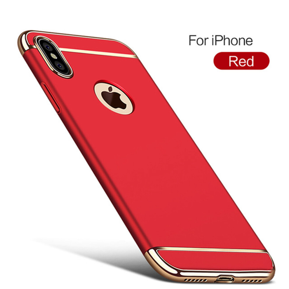 apple-iphone-6-plus--red--luxury-electroplated-armor-case-plating-matte-3-in-1-design-cover-ultra-thin-back---free-screen-protector-for-apple-iphone-x-xs-max-8-plus-7-6s-se-5s