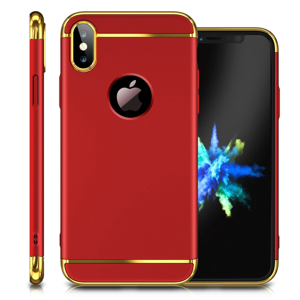 apple-iphone-6-plus--red--luxury-electroplated-armor-case-plating-matte-3-in-1-design-cover-ultra-thin-back---free-screen-protector-for-apple-iphone-x-xs-max-8-plus-7-6s-se-5s