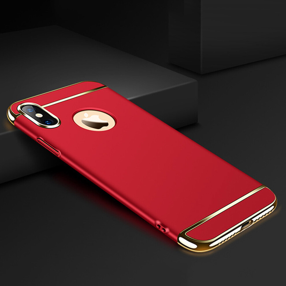 apple-iphone-6-plus--red--luxury-electroplated-armor-case-plating-matte-3-in-1-design-cover-ultra-thin-back---free-screen-protector-for-apple-iphone-x-xs-max-8-plus-7-6s-se-5s