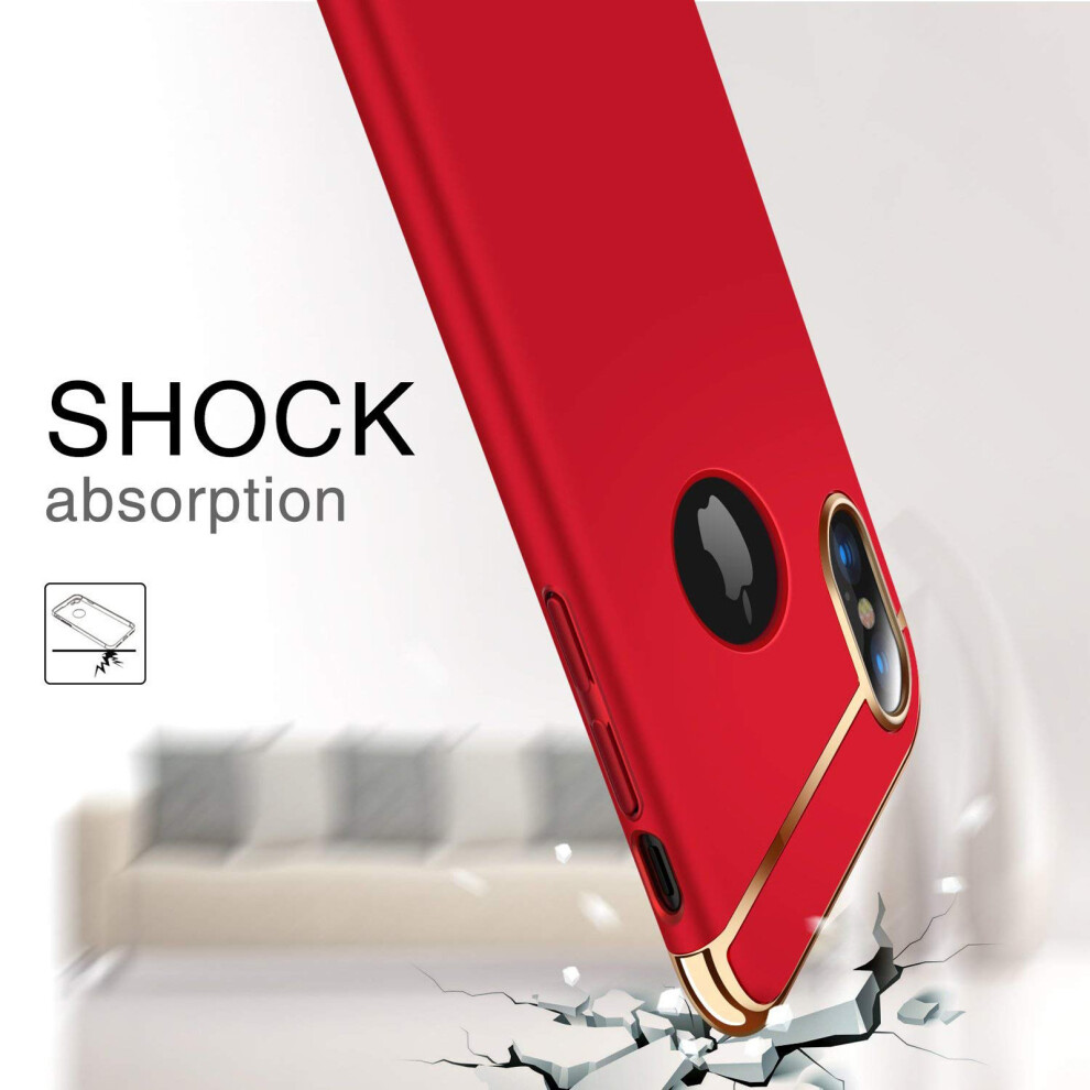 apple-iphone-6-plus--red--luxury-electroplated-armor-case-plating-matte-3-in-1-design-cover-ultra-thin-back---free-screen-protector-for-apple-iphone-x-xs-max-8-plus-7-6s-se-5s