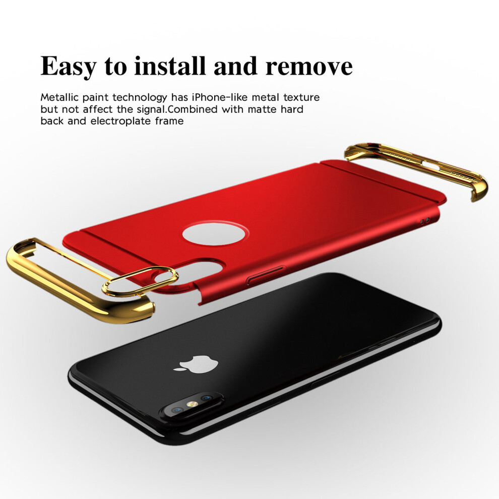 apple-iphone-6-plus--red--luxury-electroplated-armor-case-plating-matte-3-in-1-design-cover-ultra-thin-back---free-screen-protector-for-apple-iphone-x-xs-max-8-plus-7-6s-se-5s