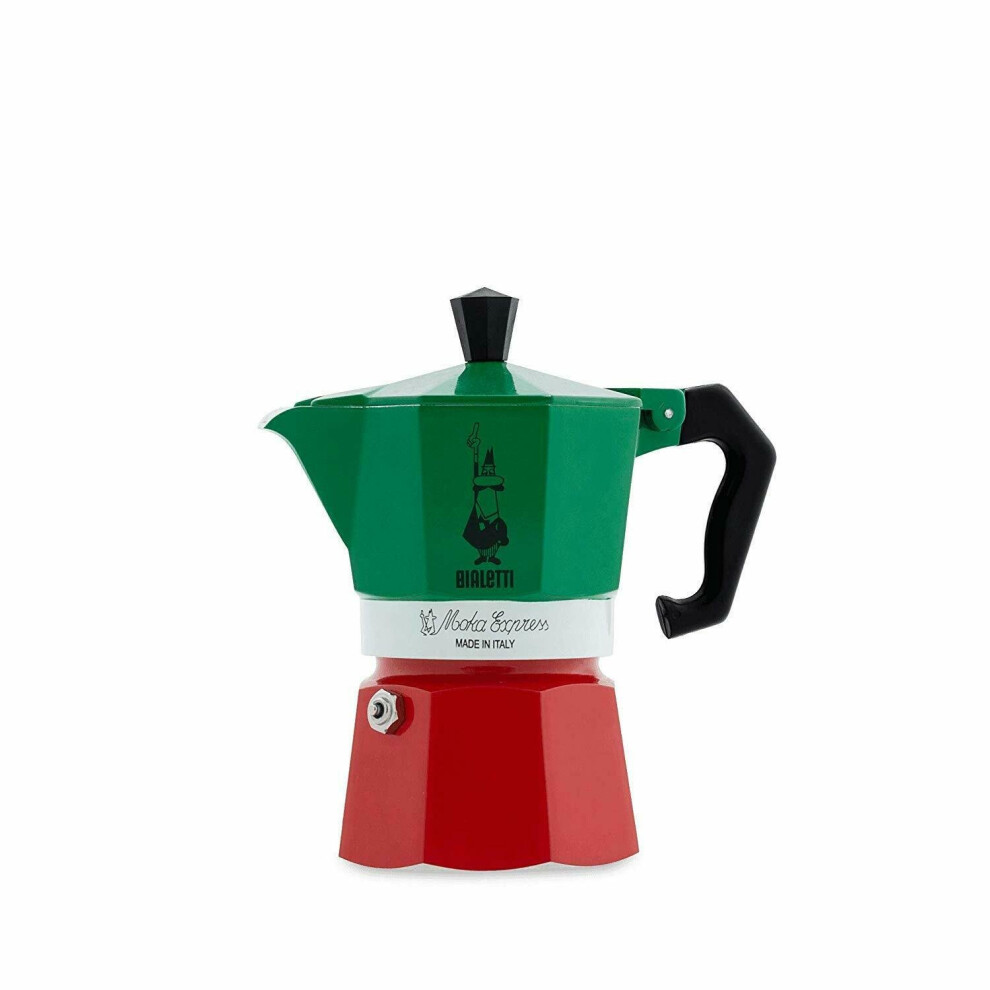 Bialetti Moka Express Italia Collection (Tricolor), 3 cup coffee maker