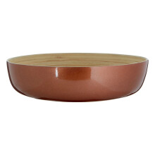 Kyoto Rose Gold Round Spun Bamboo Eco Friendly Salad Bowl Kitchen Serving Dish
