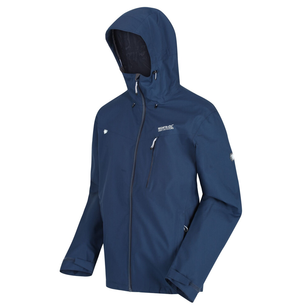(2XL, Dark Denim) Regatta Mens Birchdale Waterproof Hooded Jacket 