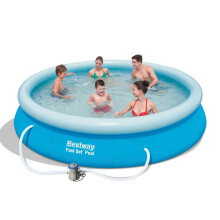 Inflatable Round Fast Set Swimming Pool- 10ft - 30.48cm - Blue - Bestway