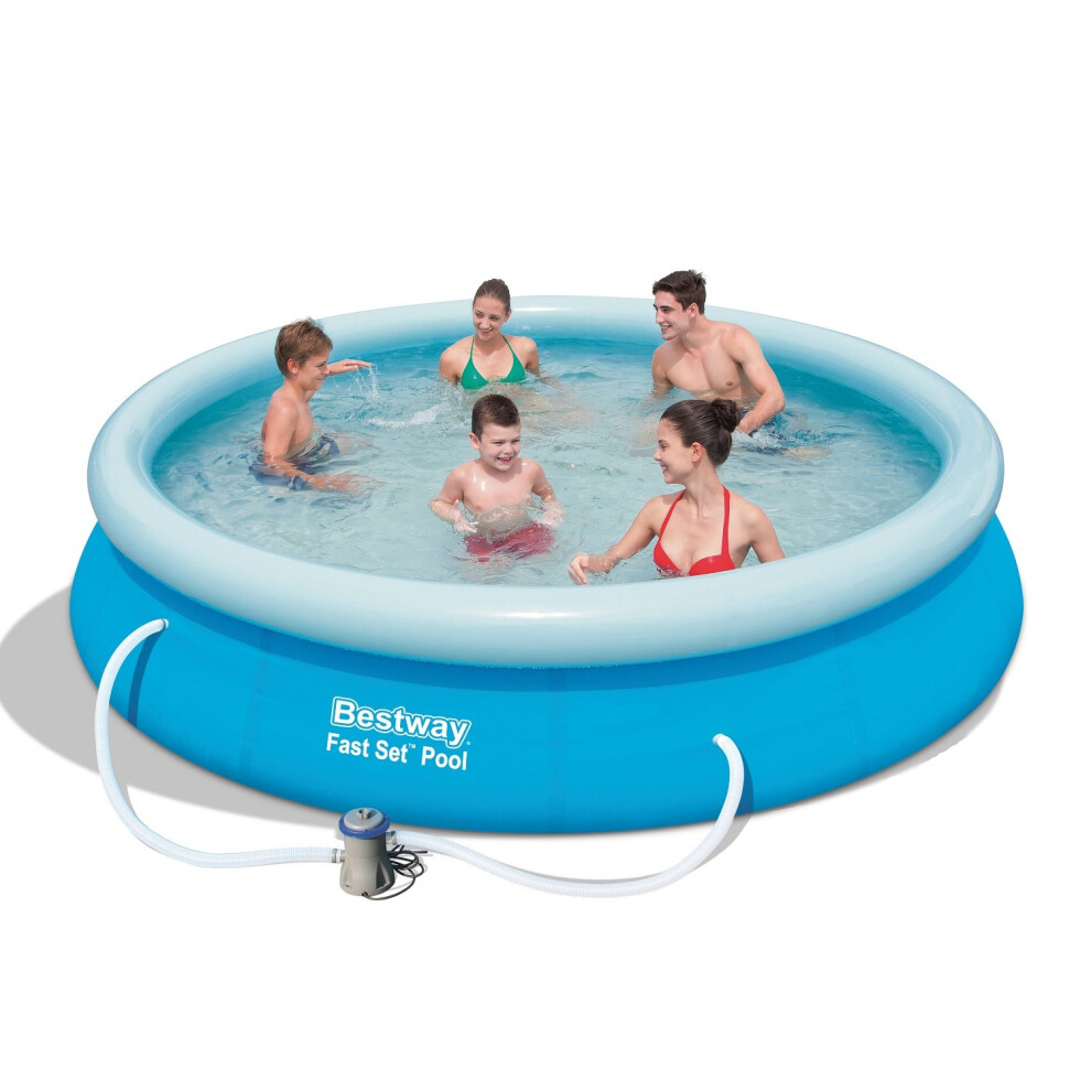 Bestway Inflatable Round Fast Set Swimming Pool- 10Ft - 30.48Cm - Blue