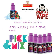 (Mix- Please leave a Message, 12mg) Vampire Vape E-Liquid 5x10ml bottles
