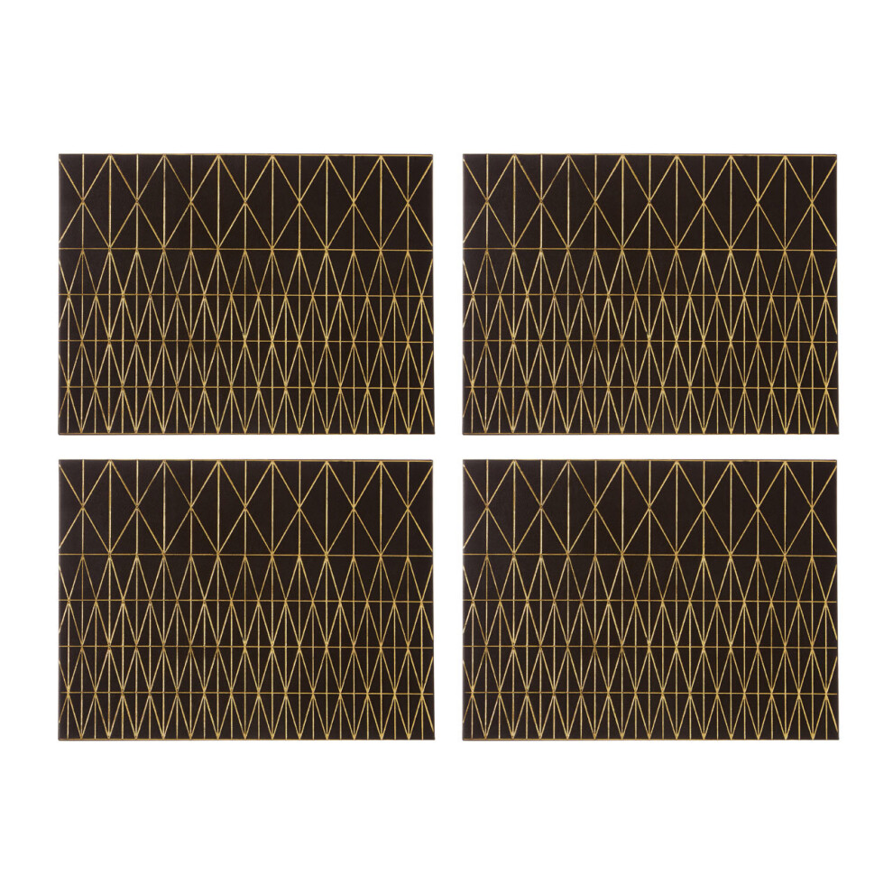 Geome Prism Black And Gold Placemats