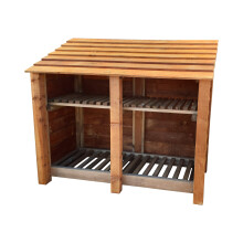 (Light Green (Natural), Without Kindling Shelf) Log Store Wooden W-1460mm x H-1260mm x D-810mm