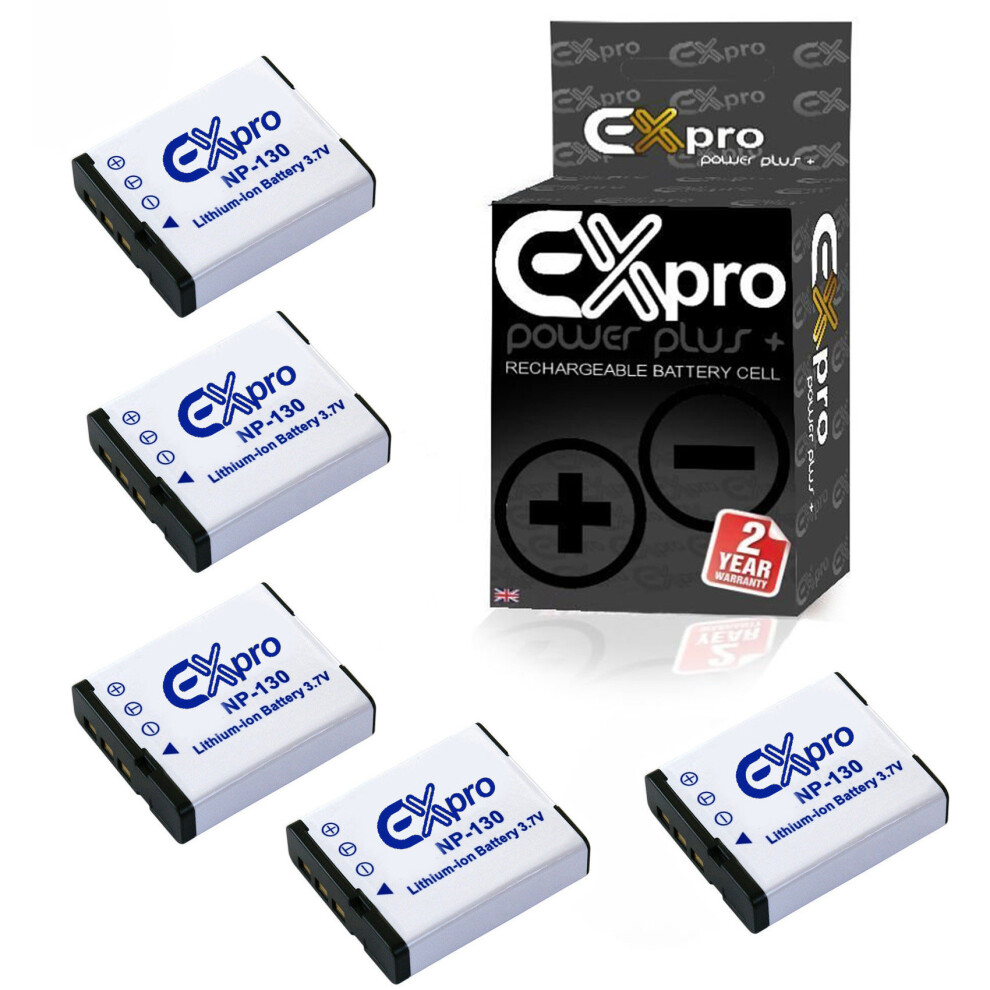 5 X Battery For Casio Np-130A Np-130 Exilim Zr310we Exilim Ex-Zr700pkc Tryx H35 5055256964106