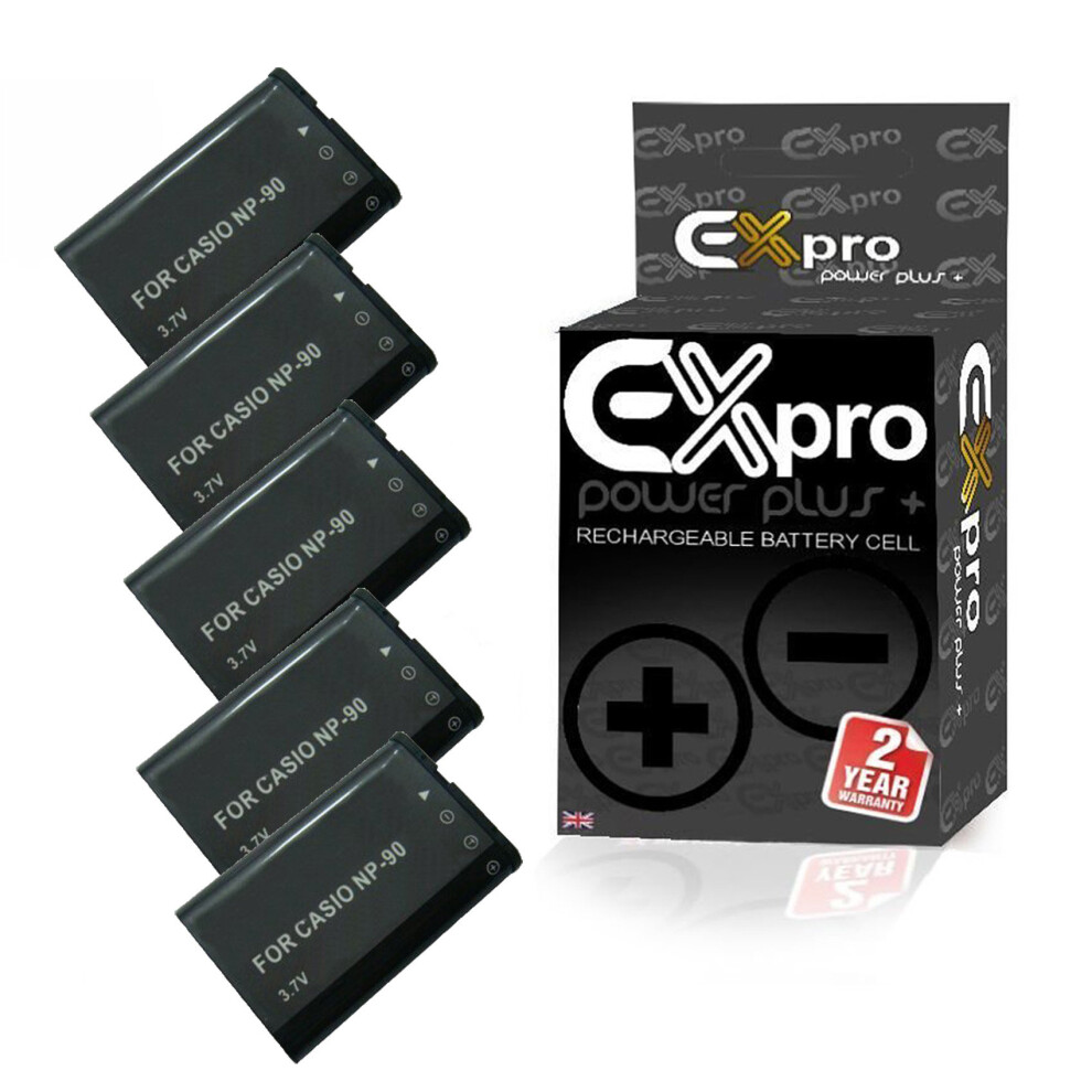 Ex-Pro Digital Camera Battery X5 Np-90 Np90 Casio Exilim Ex-Fh100 Ex-H10 Ex-H15 5055256963543