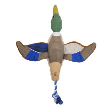 Joules Plush Printed Blue Duck Tug and Chew Dog Toy