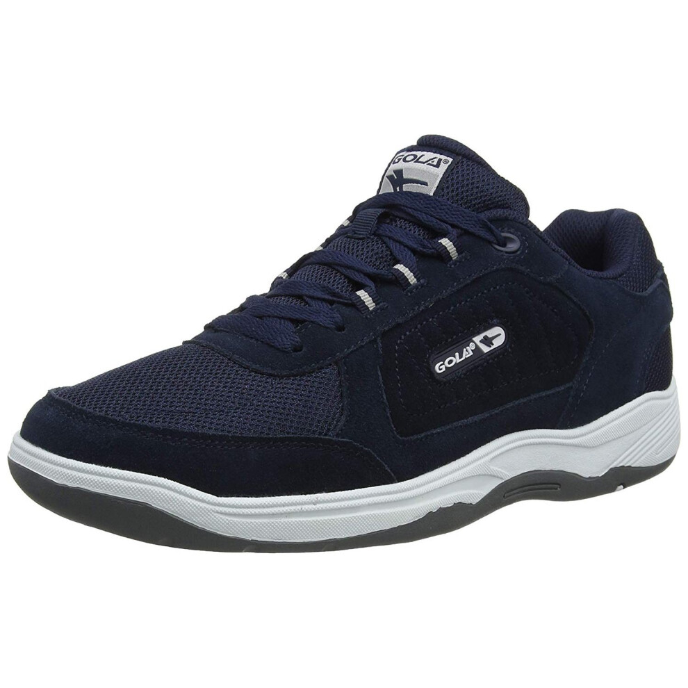 (7 UK, Navy) Gola Mens Belmont Suede Leather Wide Fit Trainer