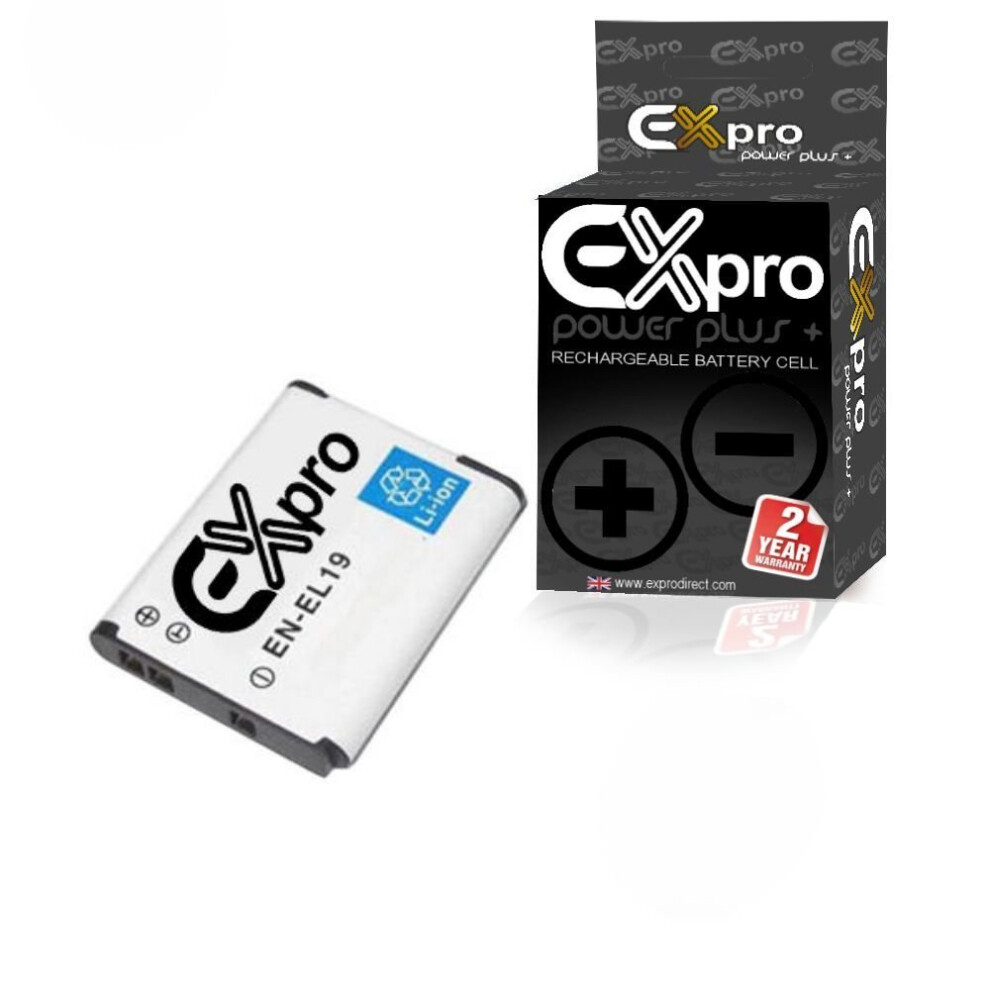 Ex-Pro Battery En-El19 For Nikon Camera S2500, S2550, S2600, S2700, S2750 5055256971265