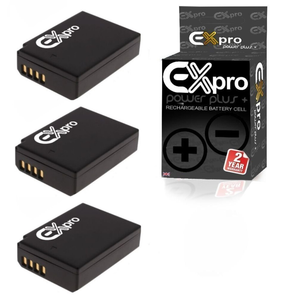 3X Ex-Pro Lp-E10 Battery For Canon Eos 1100D 1200D 1300D Rebel T3 T5 Kiss X50 5055256963154