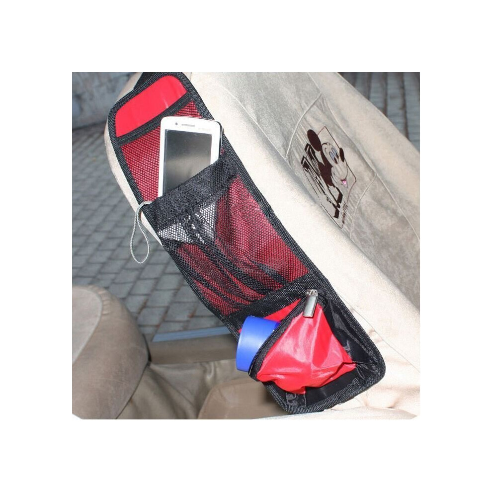 Vinsani Car Multi Side Pocket Seat Storage Hanging Bag Organise Pouch - Red 5055675885068