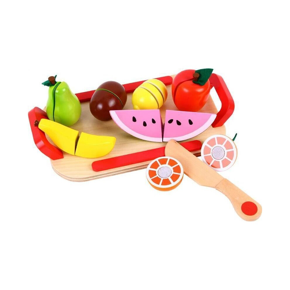 Lelin Wooden Cutting Fruit Play Set Childrens Food Pretend Play