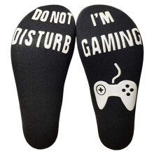 Vinsani® 'Do Not Disturb, I'm Gaming' Funny Ankle Gamer Socks - Black with White Text