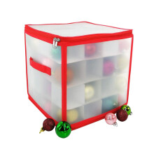 Vinsani® 64 Bauble Xmas Christmas Tree Decorations Storage Box with Zip Closure and Side Handle Brand New