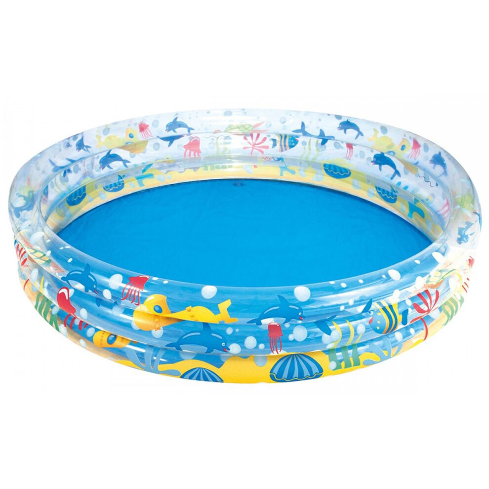 Bestway Kids' Deep Dive 3-Ring Splash Paddling Pool, 1.52 m x H30 cm