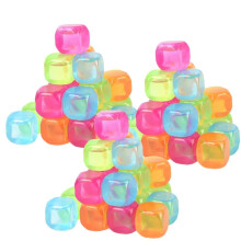 Vinsani 60 Pack Frozen Cold Drink Freezer Chlled Reusable Ice Cubes - Multicoloured