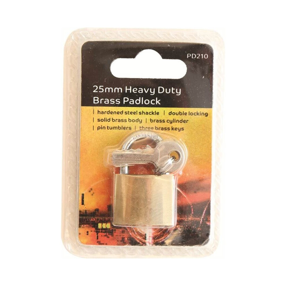 20/25/30/63 MM PADLOCK HARDENED SHACKLE STAINLESS STEEL HEAVY DUTY BRASS LOCK (25 MM)