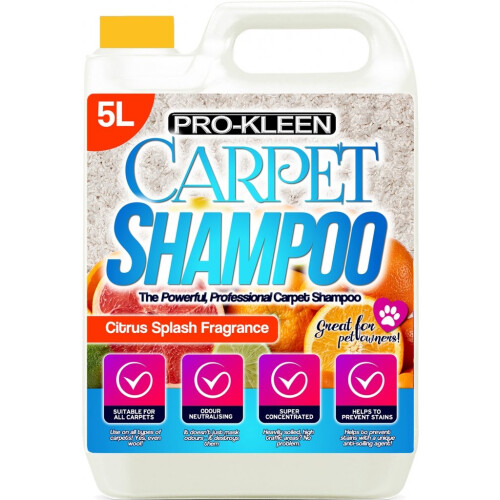 Pro-Kleen (5L, Citrus Splash) ProKleen Carpet Deep Cleaning Shampoo Solution
